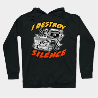 I Destroy Silence Old School Orange Hoodie